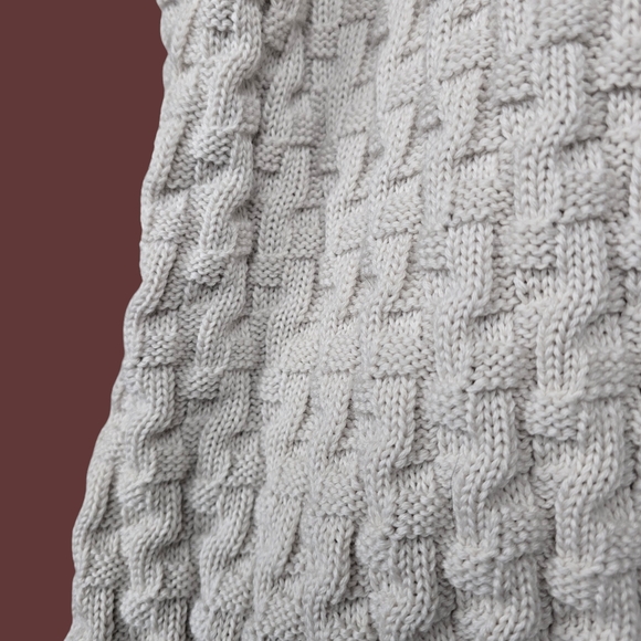 S.N.S Herning Mens Light Grey Biege Wool Stark Knit Sweater Size XL - Picture 4 of 5